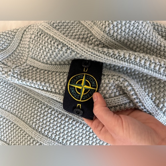 STONE ISLAND PURE WOOL REVERSE STITCH KNIT CREWNECK IN SAGE - Picture 10 of 16